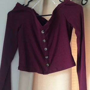 Burgundy Crop Top
